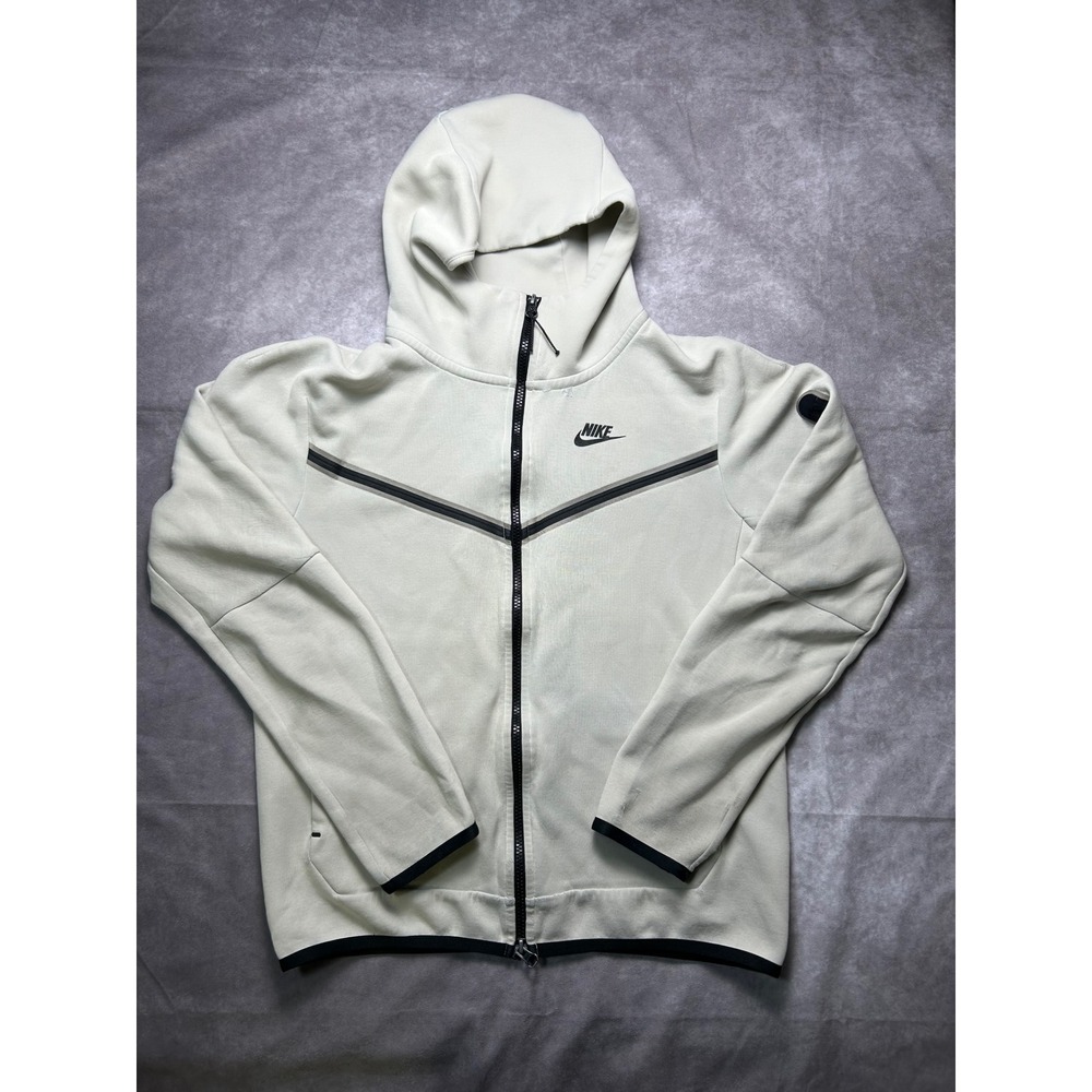 Nike Tech Fleece Full-Zip Hoodie Mens Small Light Bone Cream CU4489-072